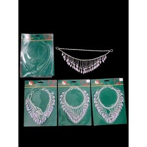 4 NIP Vtg Kurt S. Adler Santas World Christmas Garland Purple Iridescent Beads